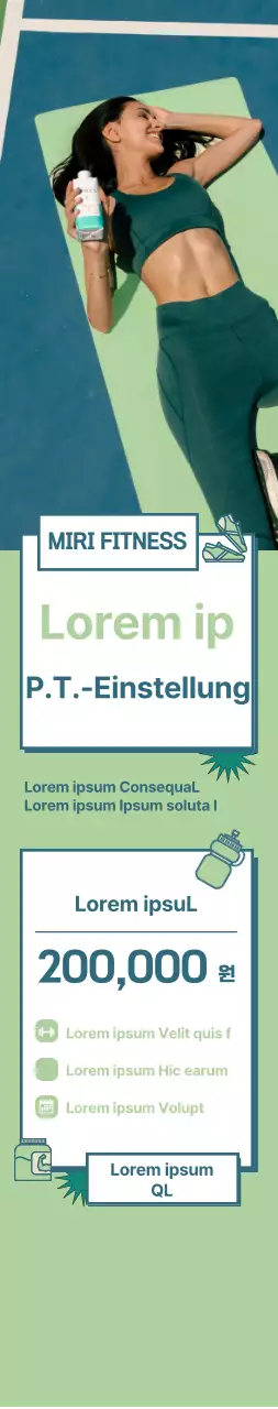 Banner, das für einen Gruppenrabatt im Fitnessstudio wirbt, mit grünem Hintergrund