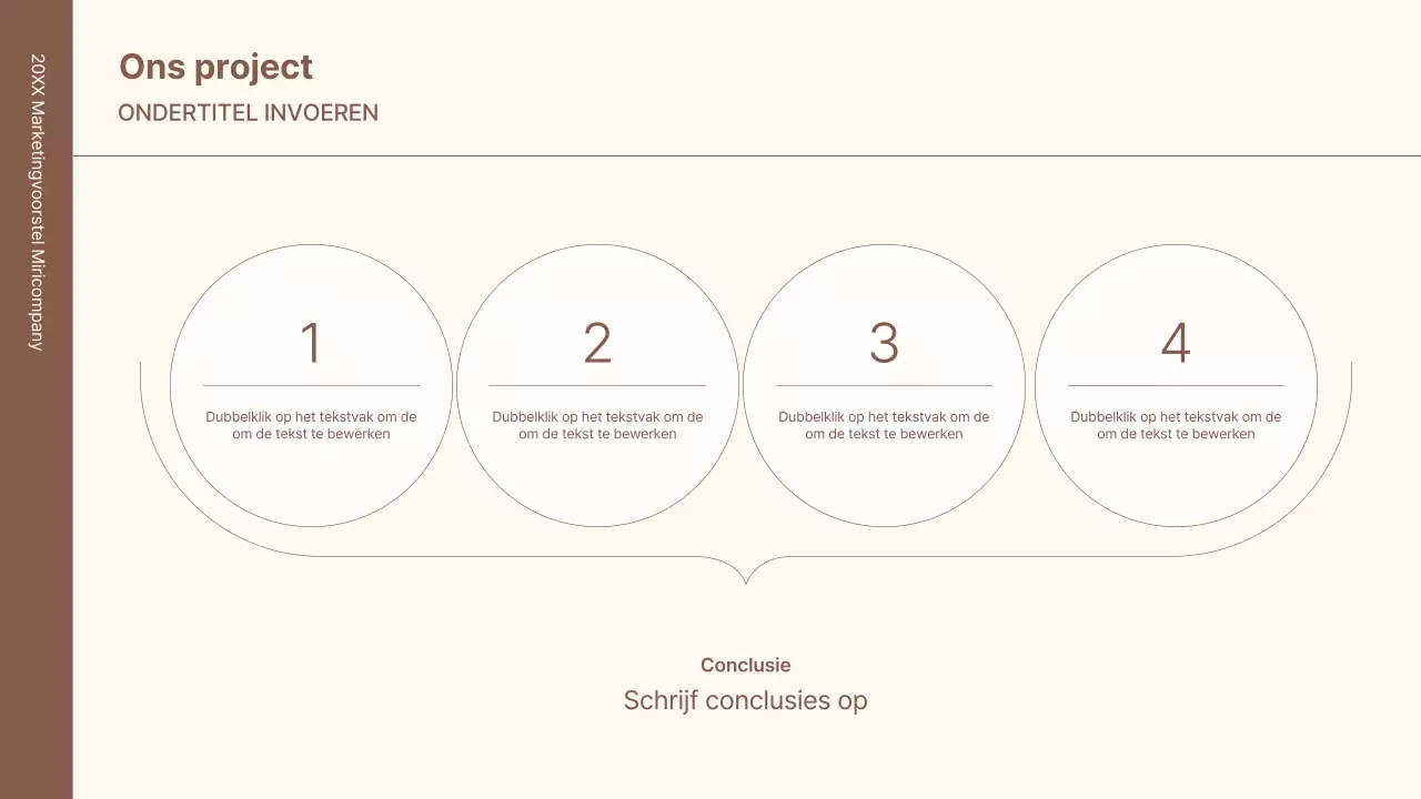 Een zakelijke conceptkit met minimalistische en eenvoudige lijnen in bruin.