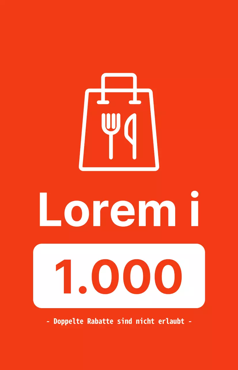 Werbung für Verpackungsrabatte mit kontrastierendem weißen Text auf rotem Hintergrund