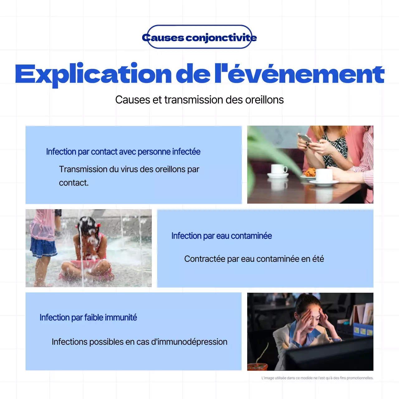 Conjonctivite nette en bleu clair et blanc CardNews