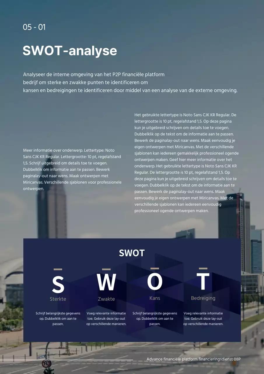 Marineblauw eenvoudig bedrijfsfinanciering P2P bedrijfsplan