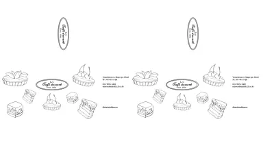 Illustration monochrome de style émotionnel pour l'information et la promotion d'un café