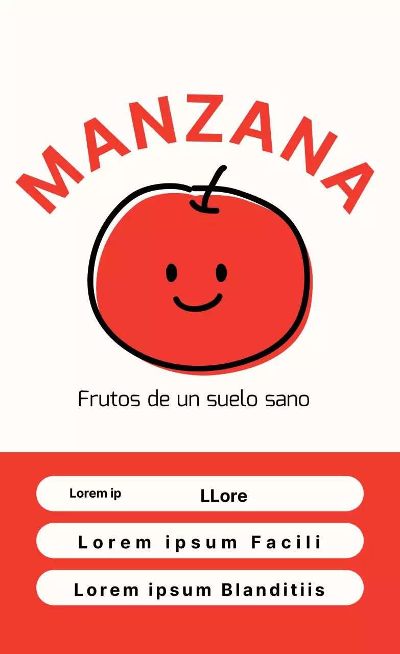 Adhesivo vertical de una bonita manzana