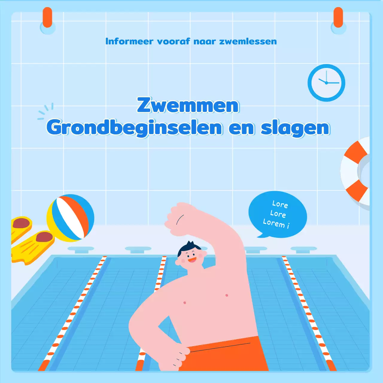 blauw schattig zwemmen illustratie zwemles zwemles zwemvaardigheid zwemkaartnieuws