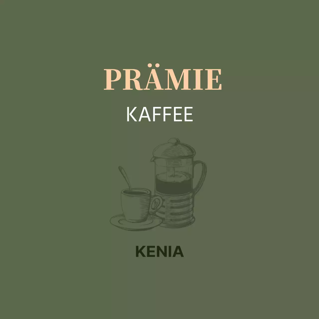 Grüne Illustration Vintage-Kaffee-Café-Etikett