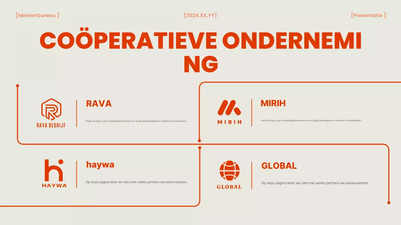 Een oranje en chique brand agency briefing