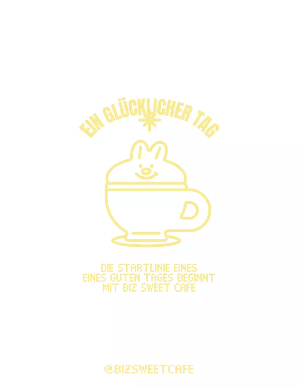 Schlagsahne im Stil einer Hasenfigur in einem süßen gelben Becher für Cafegoods