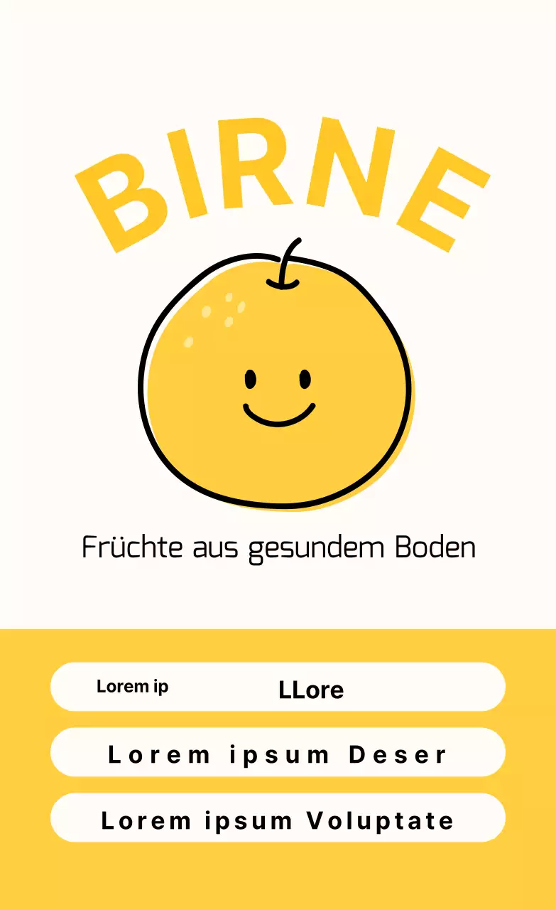 Niedlicher vertikaler Aufkleber mit Birne