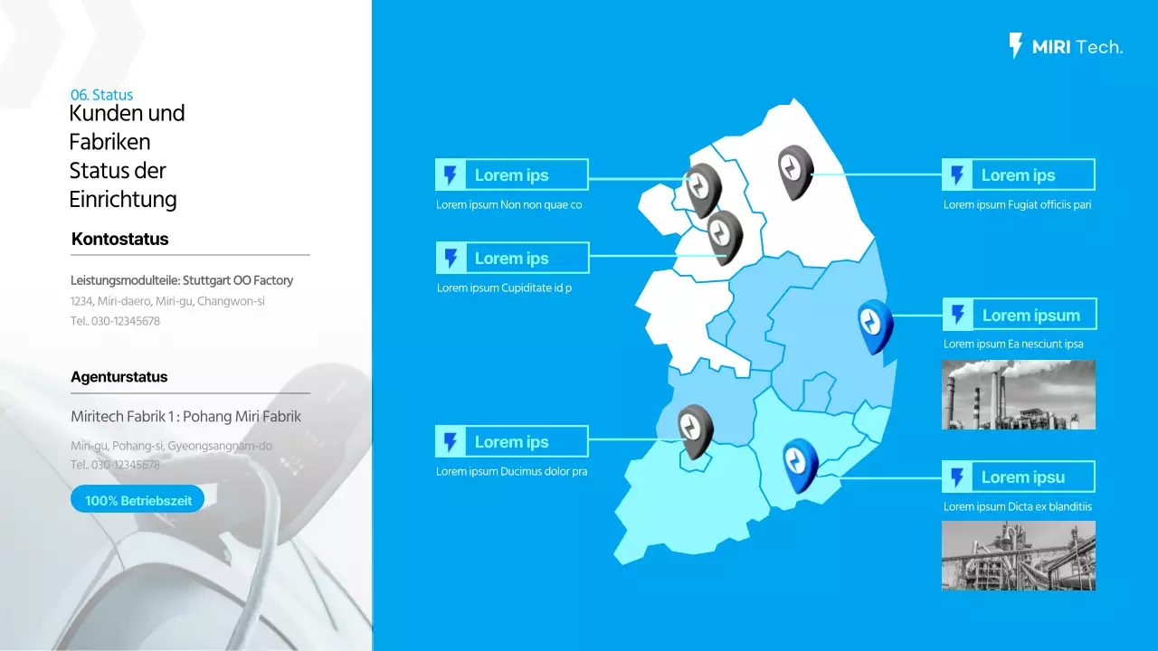 Vorschlag zur Lieferung von Ladegeräten für Elektroautos in Hellblau und Mint