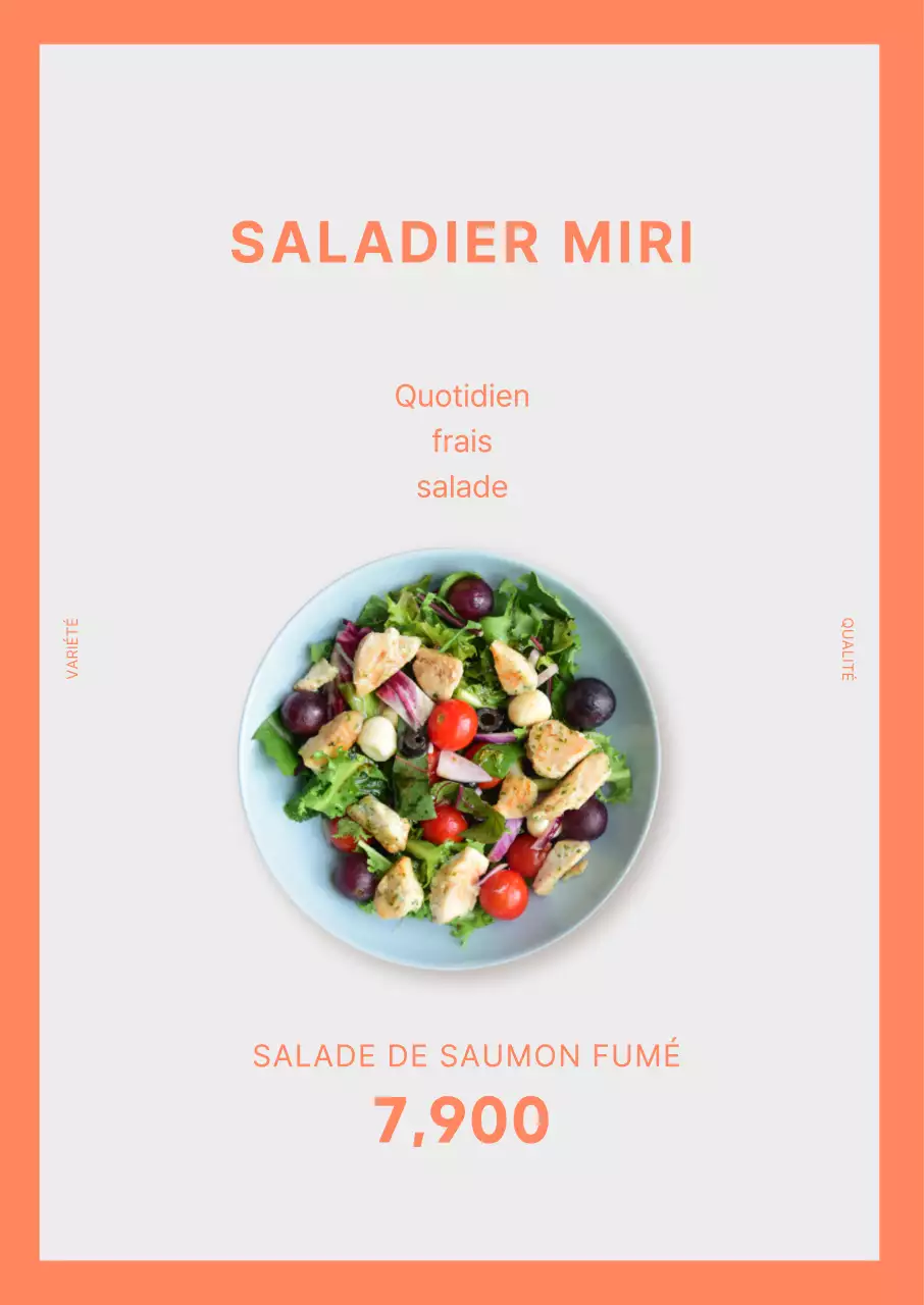Orange Simple Salad Vertical Poster