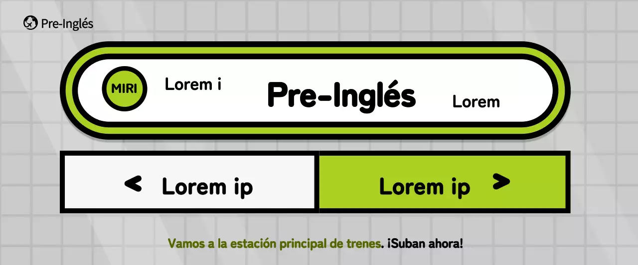 Promoción del concepto de metro escuela en gris y verde