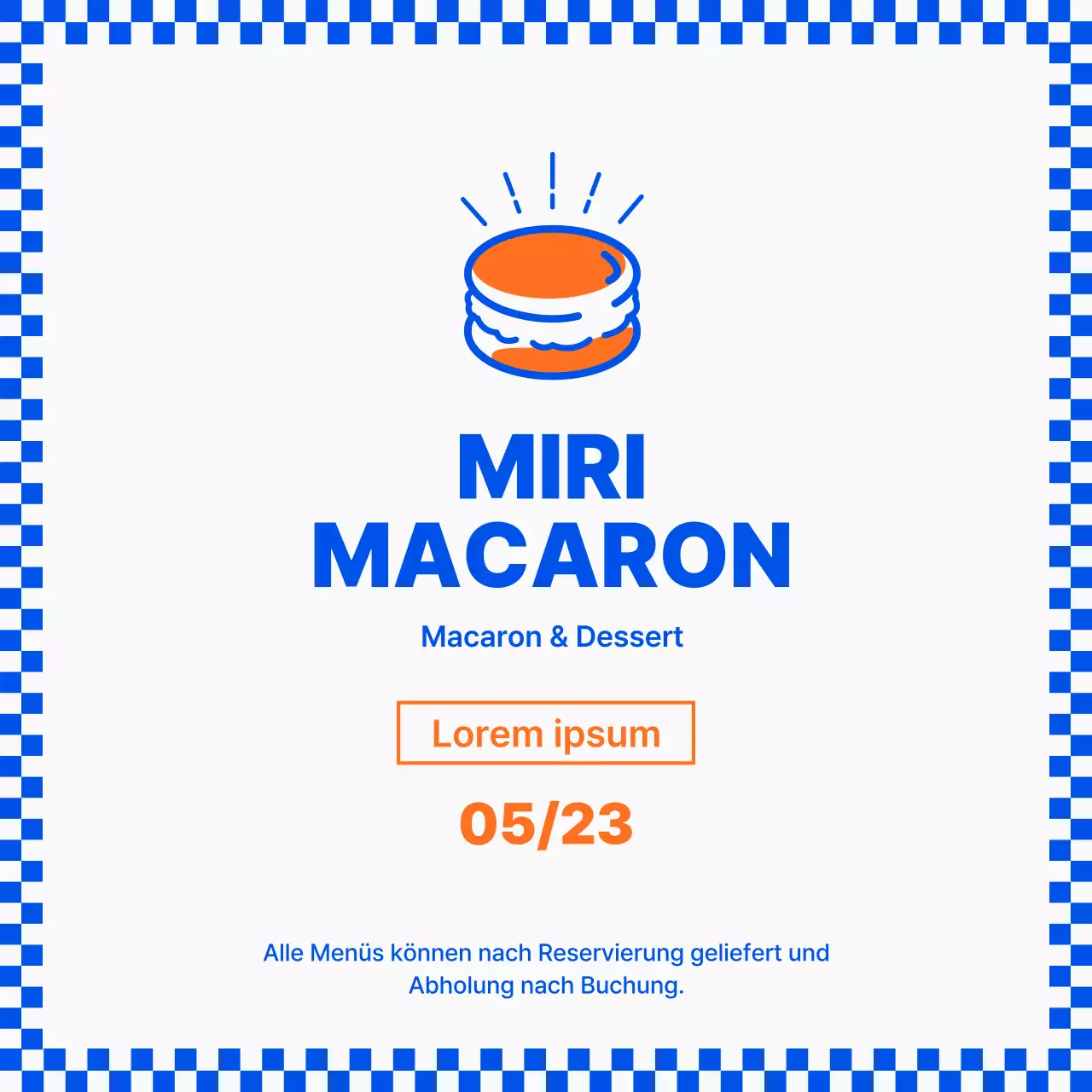 Blaue Schachbrettmakronen Soziale Medien