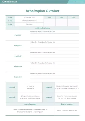 Minzfarbener Businessplan für Unternehmen