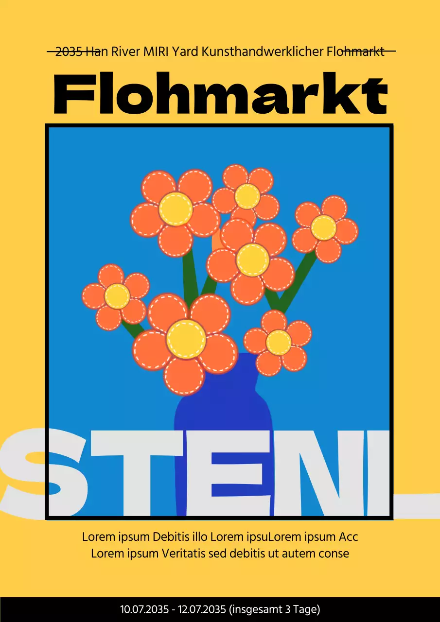 Förderung der Einführung des gelb-blauen Flohmarkts für Kunsthandwerk