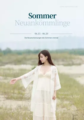 Einfaches, fotoreiches Flugblatt für den Verkauf von Sommerkleidung