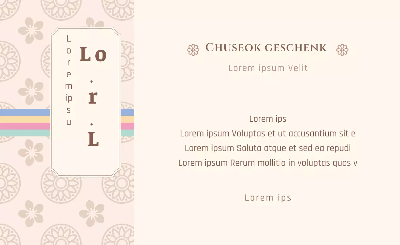 Beige en bruine medicijnen met traditioneel patroon en Chuseok-cadeaus