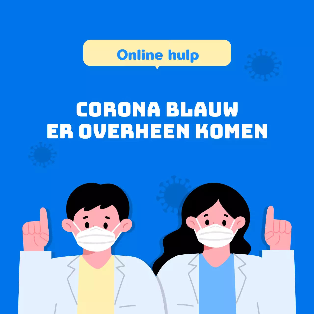 Corona Blauw met blauw chat-thema