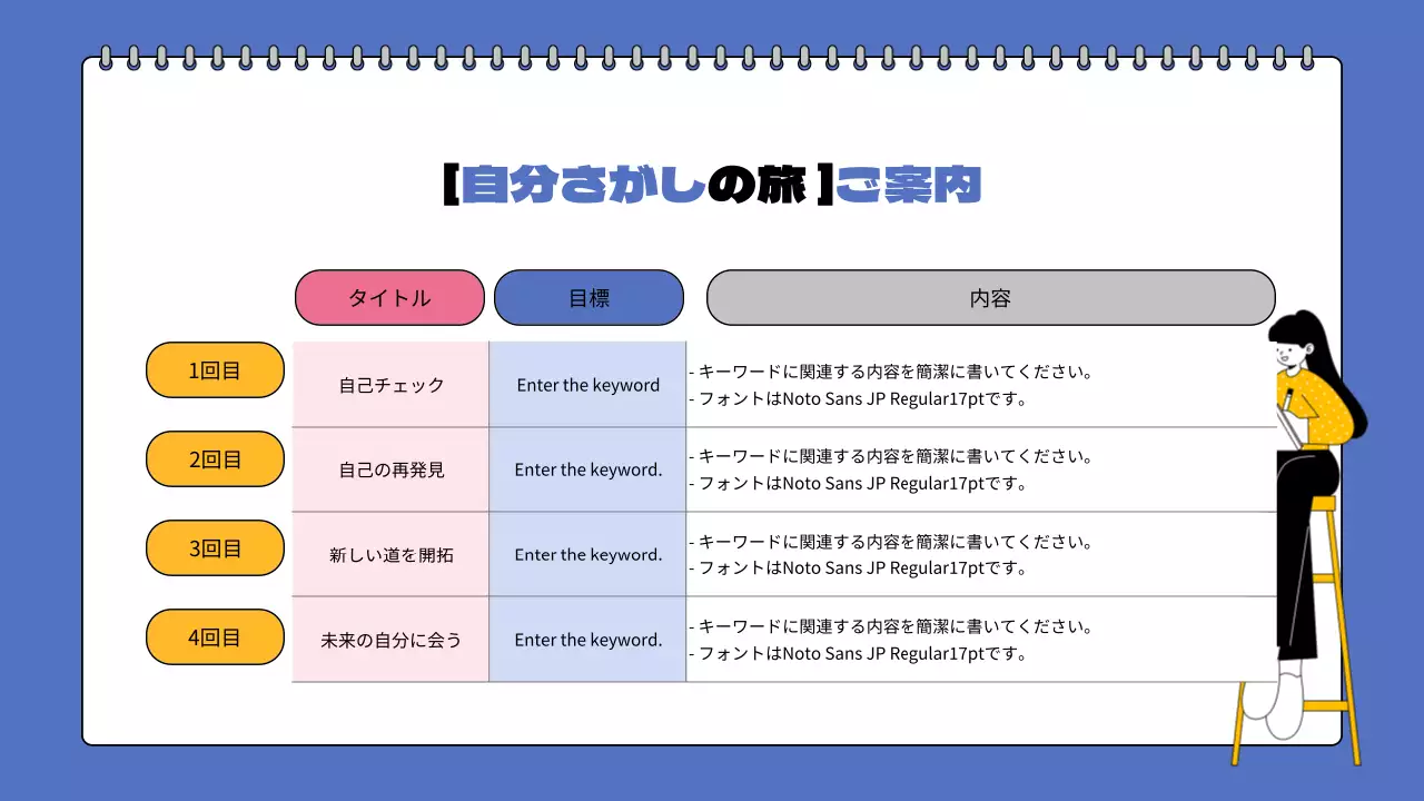 ピンク シンプル 自己理解 プレゼンテーション