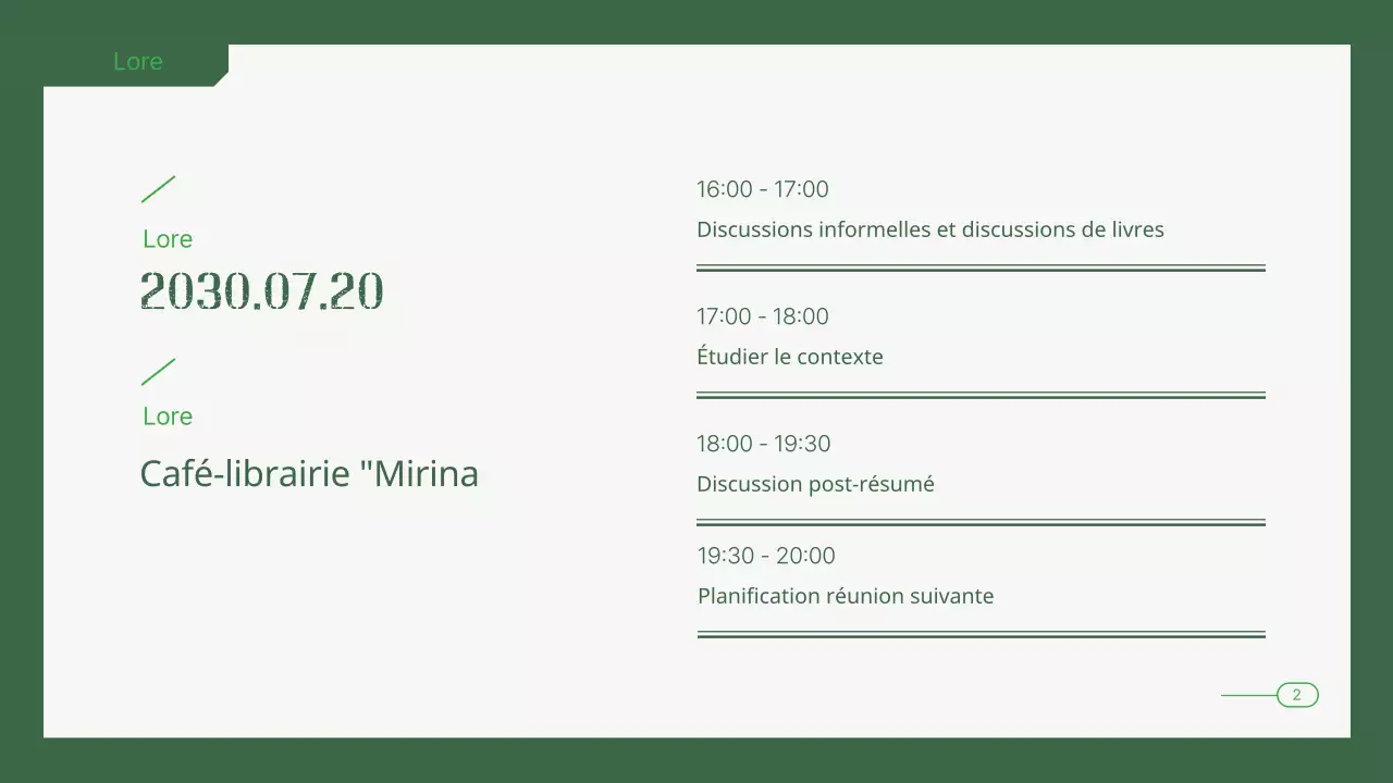 Présentation du club de lecture philosophique en vert