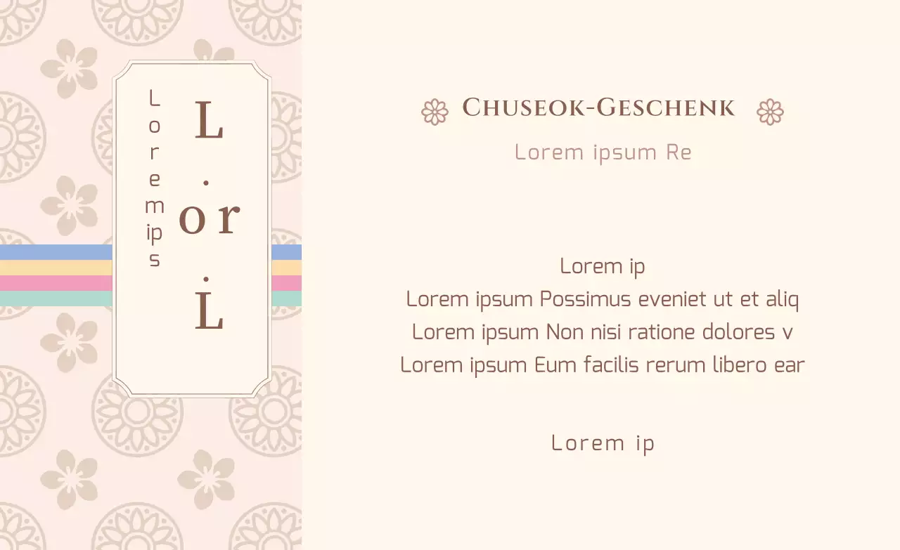 Beige und braun gemusterte traditionelle Medikamente und Chuseok-Geschenke