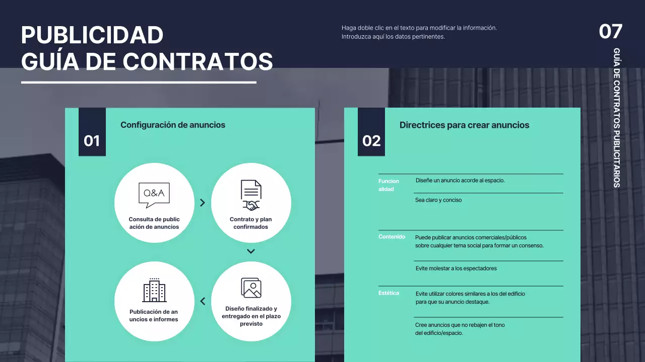 Propuestas multimedia en tonos menta y azul marino