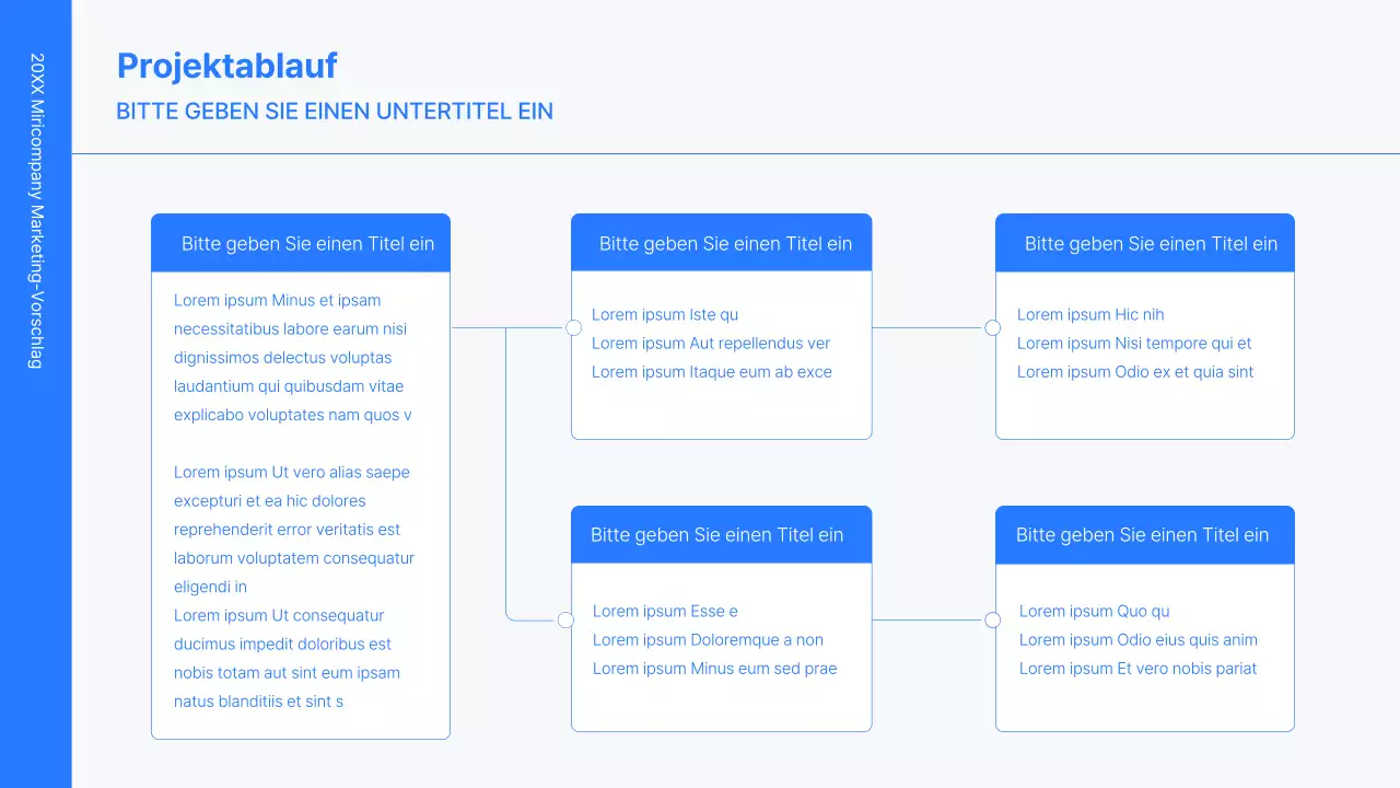 Business-Konzept-Kit mit blauen, minimalistischen und einfachen Linien