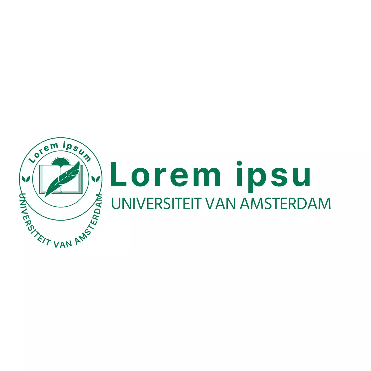 Universitair embleem in groen