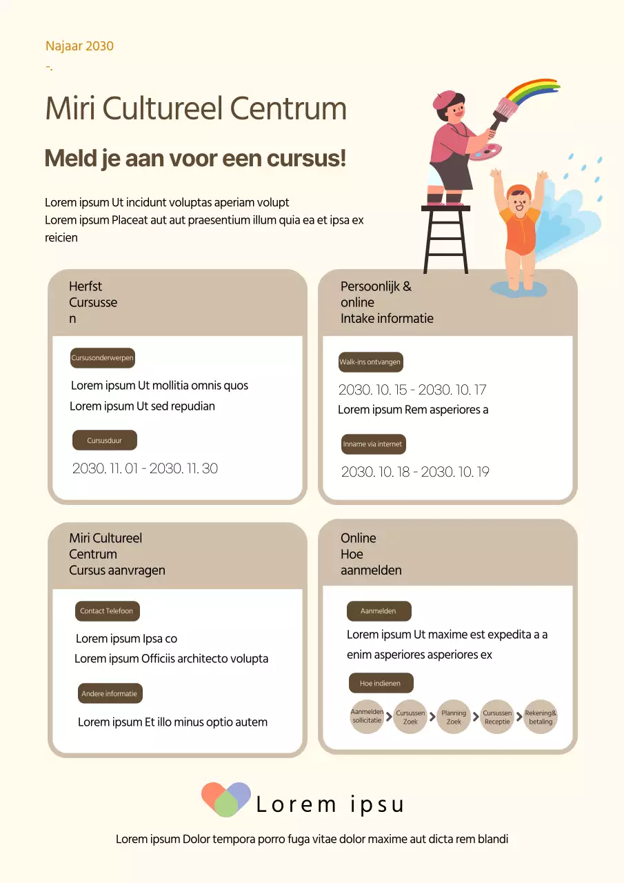 Braunton's cultureel centrum begeleidende brief en aanvraagformulier