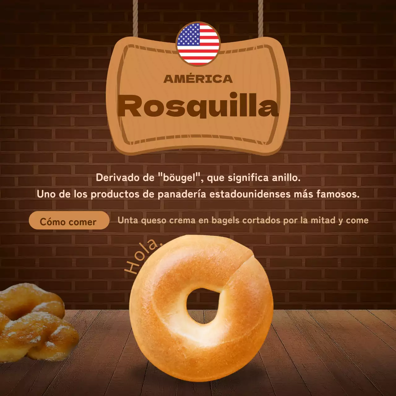 Conceptos de Brown's Bakery Viaje alrededor del mundo del pan