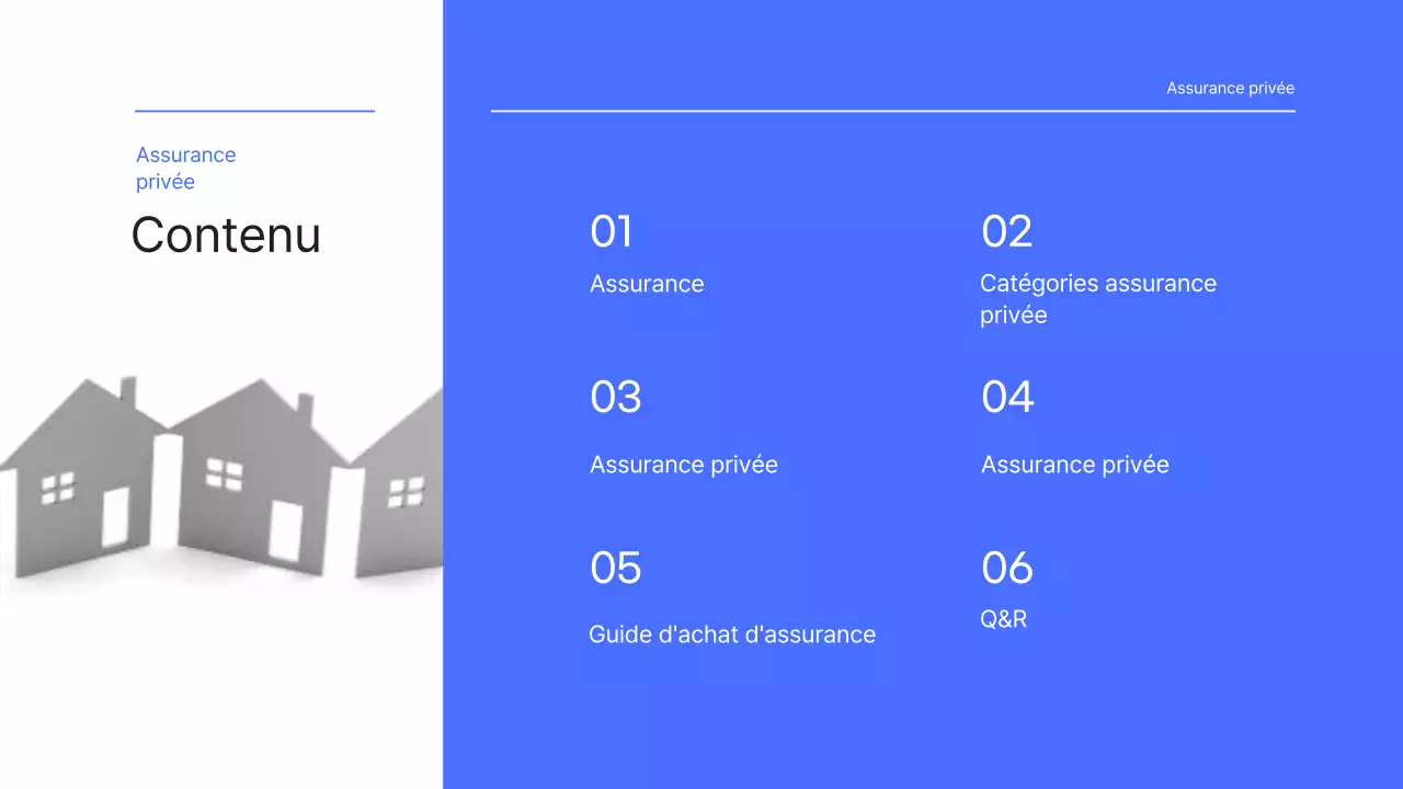 Une présentation simple de l'assurance en bleu et bleu clair