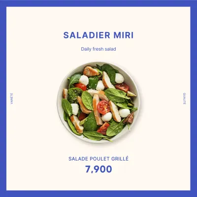 Carrés de salade bleus