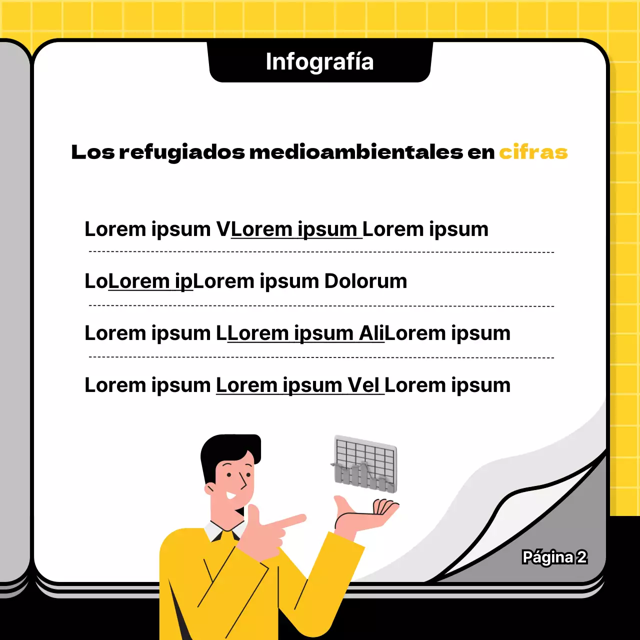 Una sencilla guía de donaciones en amarillo y negro