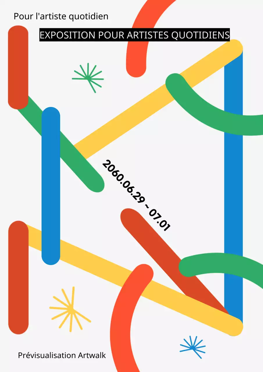 Une exposition d'art simple avec un concept de vélo coloré