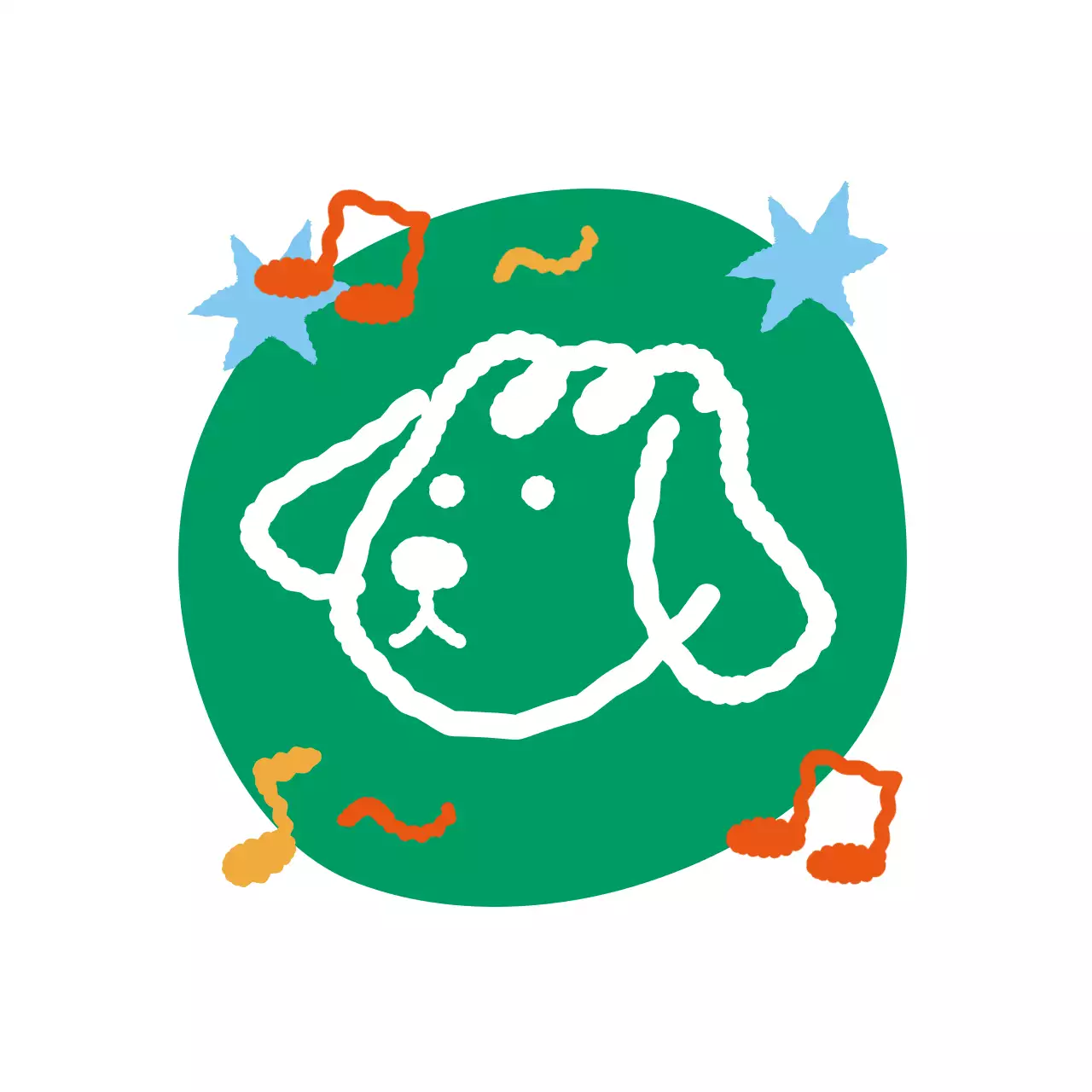 緑色のかわいいワンちゃんイラストグッズ用コースター