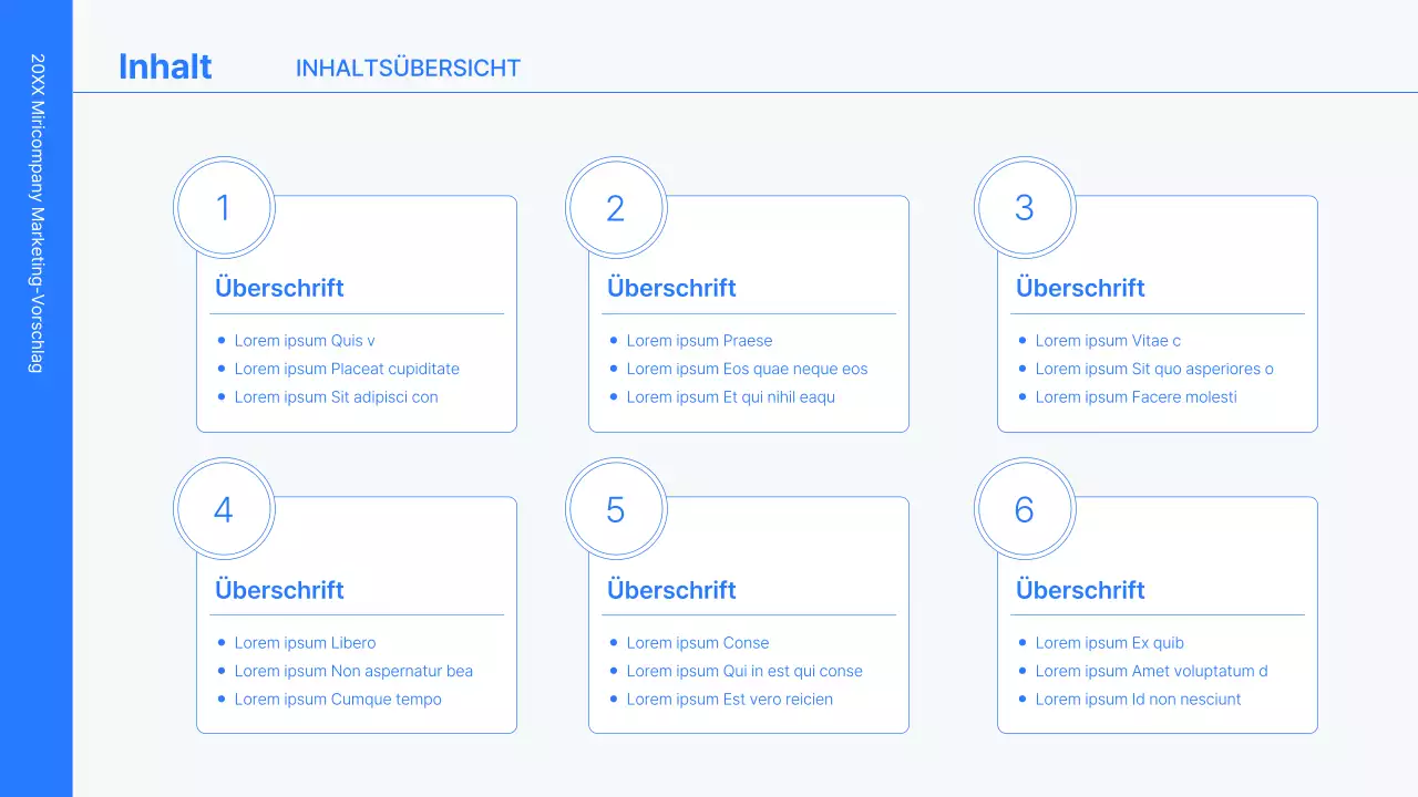 Business-Konzept-Kit mit blauen, minimalistischen und einfachen Linien