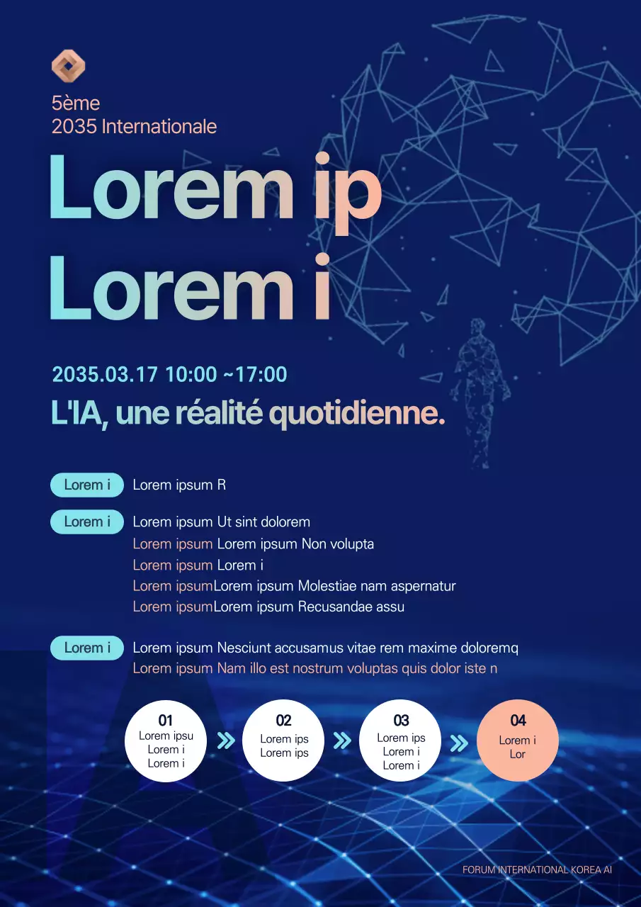 navy bluebackgroundspacefeelingartificialintelligenceinternationalforumposter