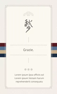 Una busta di auguri per il Ringraziamento, di colore grigio chiaro.