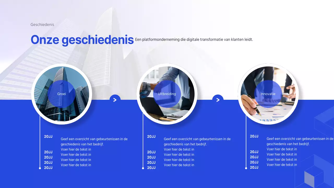 Bedrijfsprofiel IT-bedrijf in blauw (presentatie)