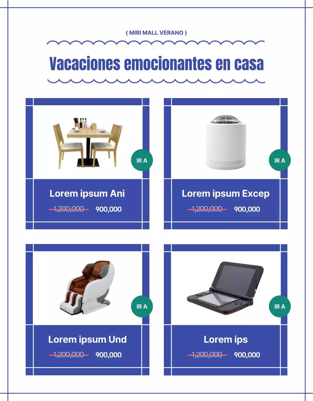 Una exposición estival que pone de relieve las líneas sencillas del azul.