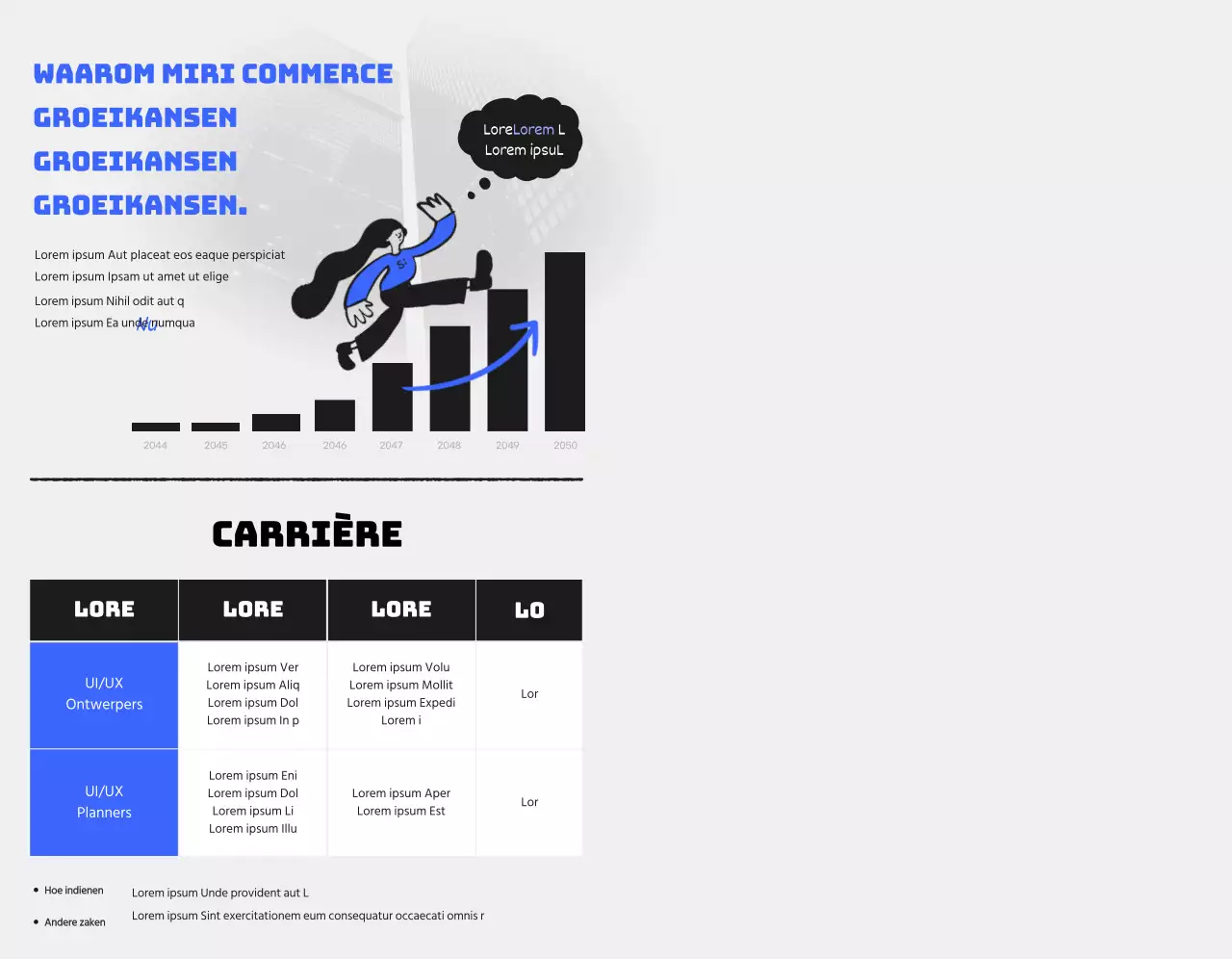Een welkomstpakket ter herinnering aan je loopbaanstage met een blauw-zwarte menselijke illustratie.