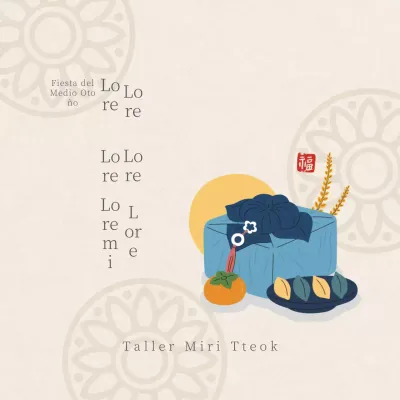 Marfil patrón tradicional simple pastel de arroz restaurante Chuseok acción de gracias saludo