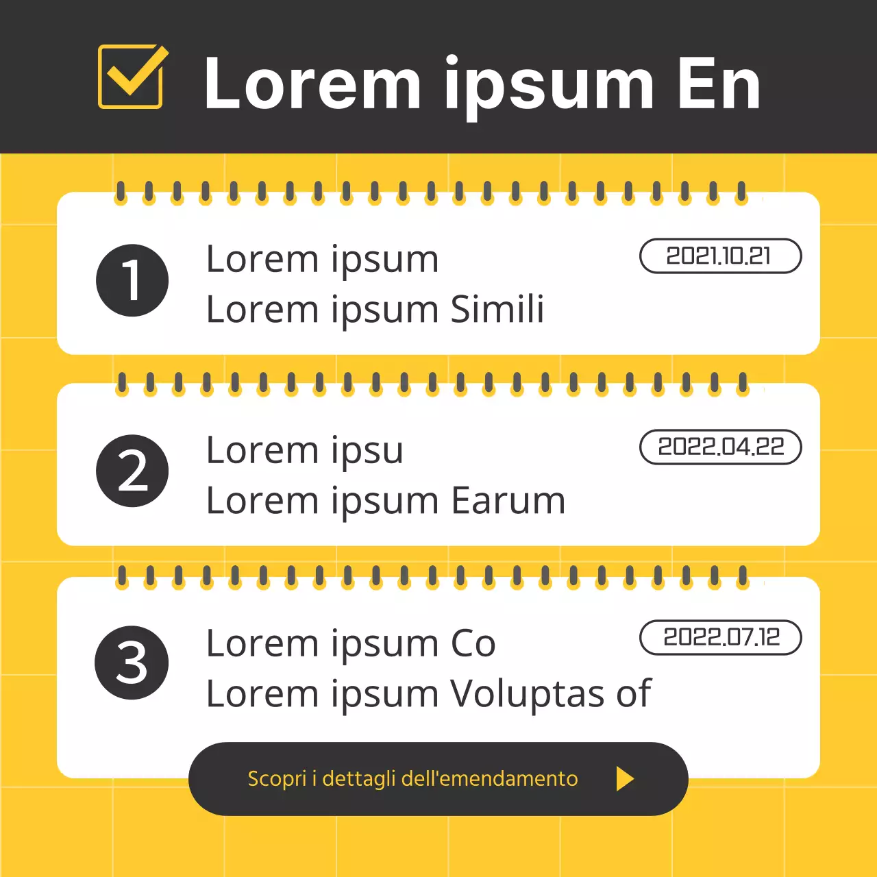 Modifiche d'impatto al codice della strada in giallo e nero