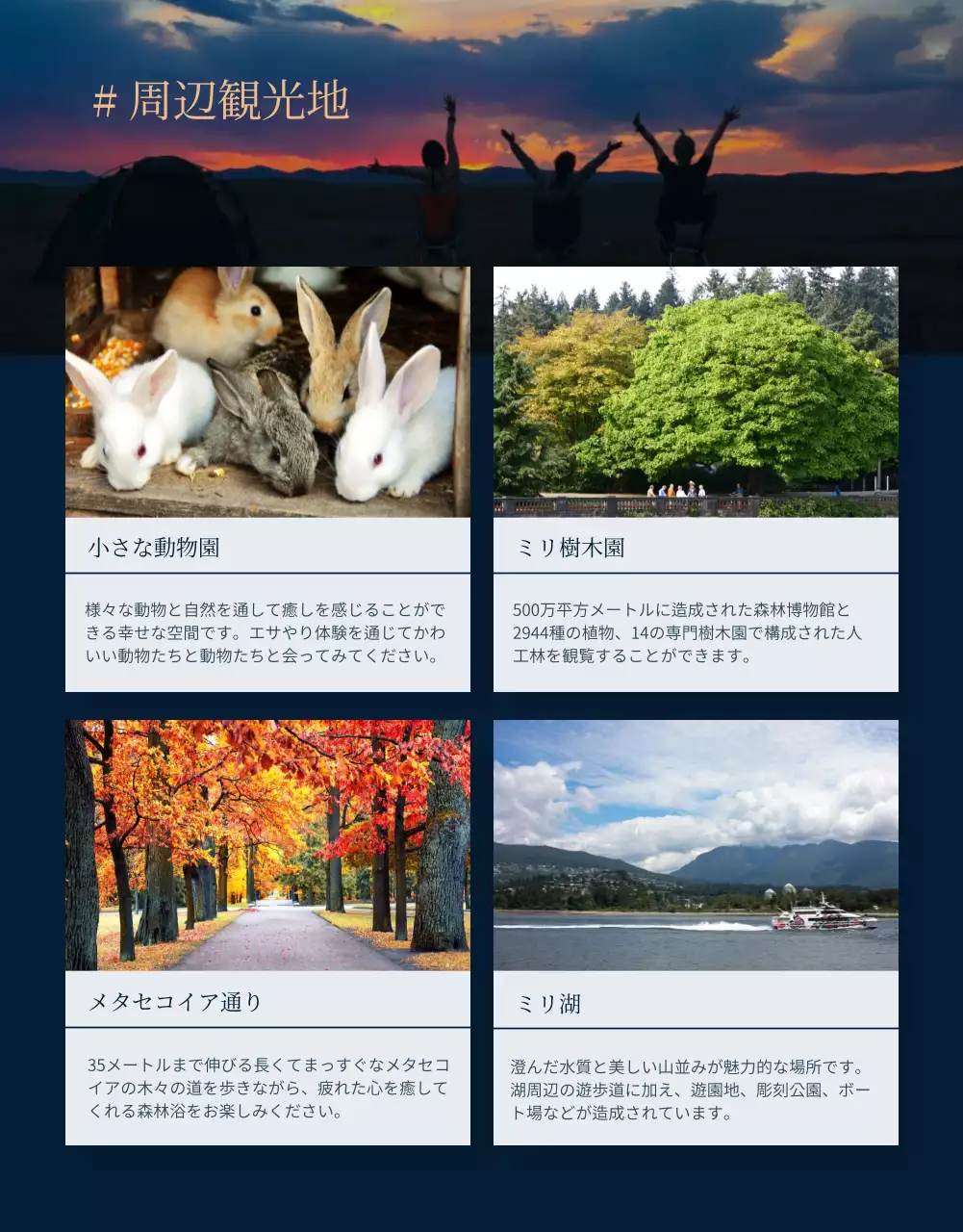 青 モダン キャンプ 報告書 詳細ページ