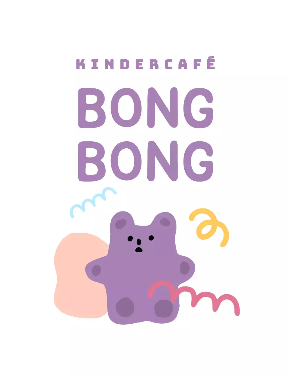 Schattig paars logo beer t-shirt voor kinderen cafe