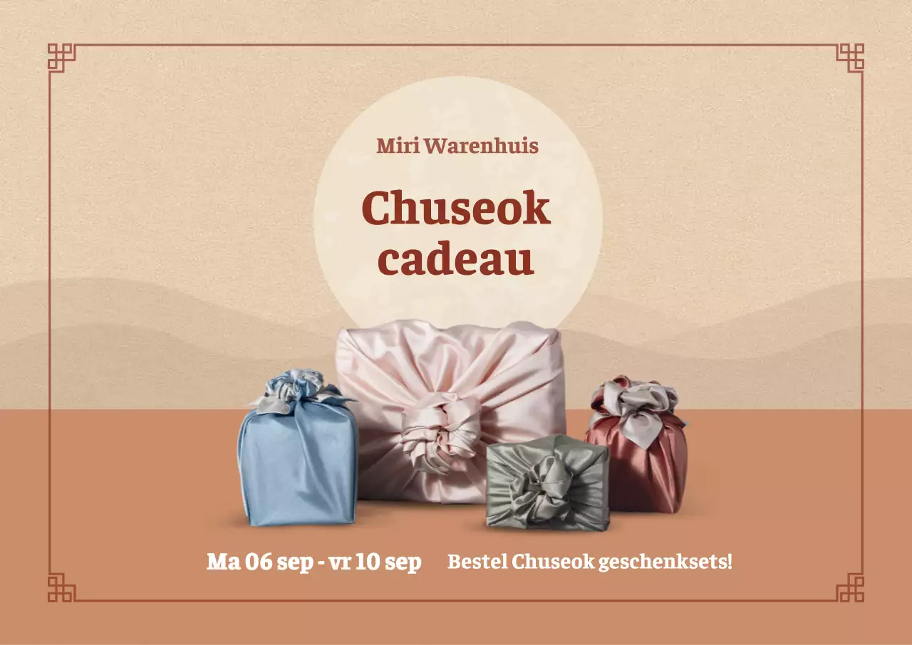 Horizontale Chuseok cadeau poster in gedempte tinten