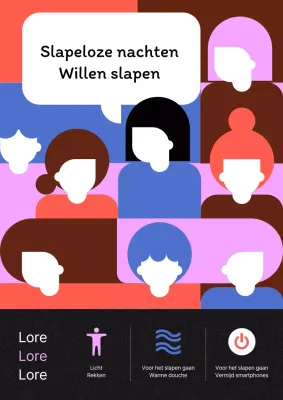 Een minimalistische slapeloosheidsgids om slapeloosheid te verslaan met een liggend meisje