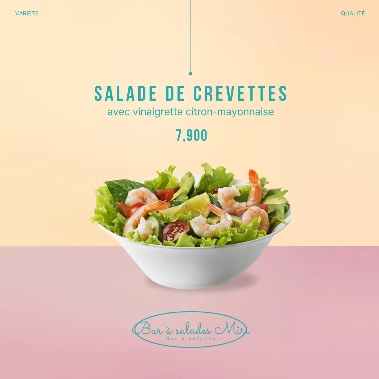 Carré à salade simple rose