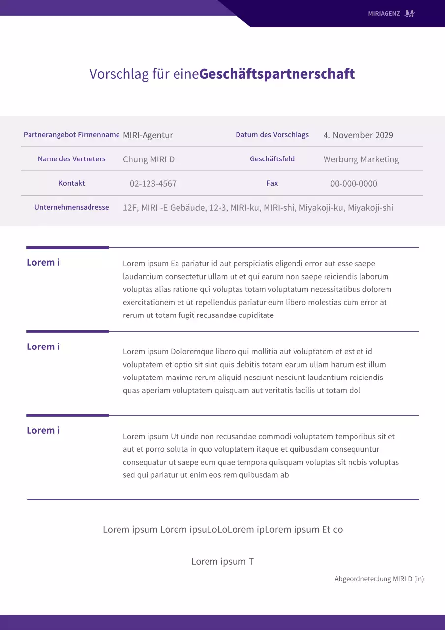 Affiliate-Vorschlag mit einem einfachen Dateikonzept in lila