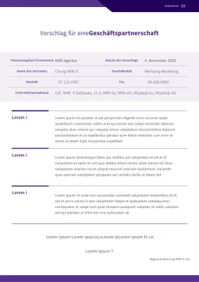 Affiliate-Vorschlag mit einem einfachen Dateikonzept in lila