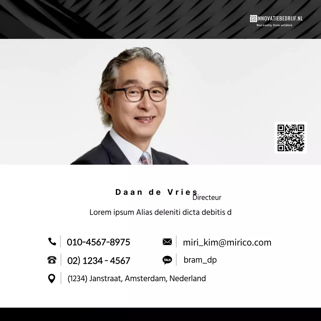 Eenvoudig zwart-wit conceptprofiel met patroon